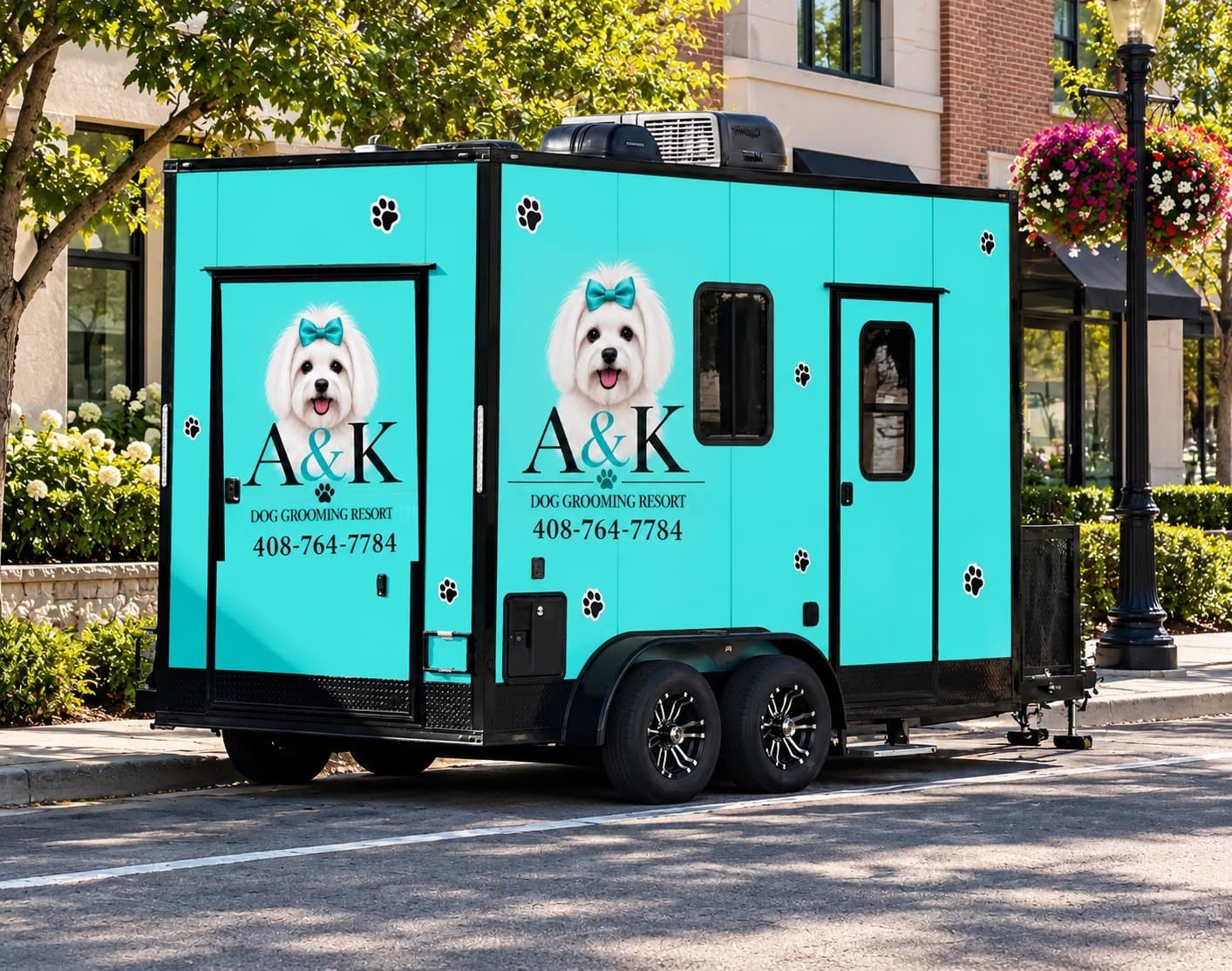 The A&K grooming van at 360 S Clover Ave