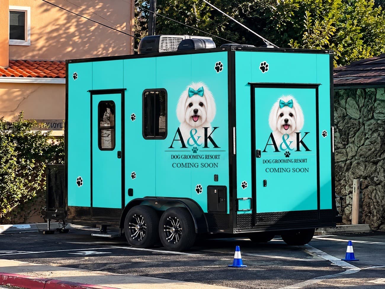 The A&K grooming van at 991 Saratoga Ave